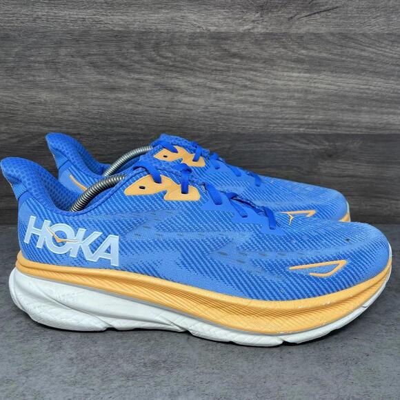 HOKA Clifton 9 Running Shoes Mens Size 12.5 Blue Orange Sneakers One One main image 6